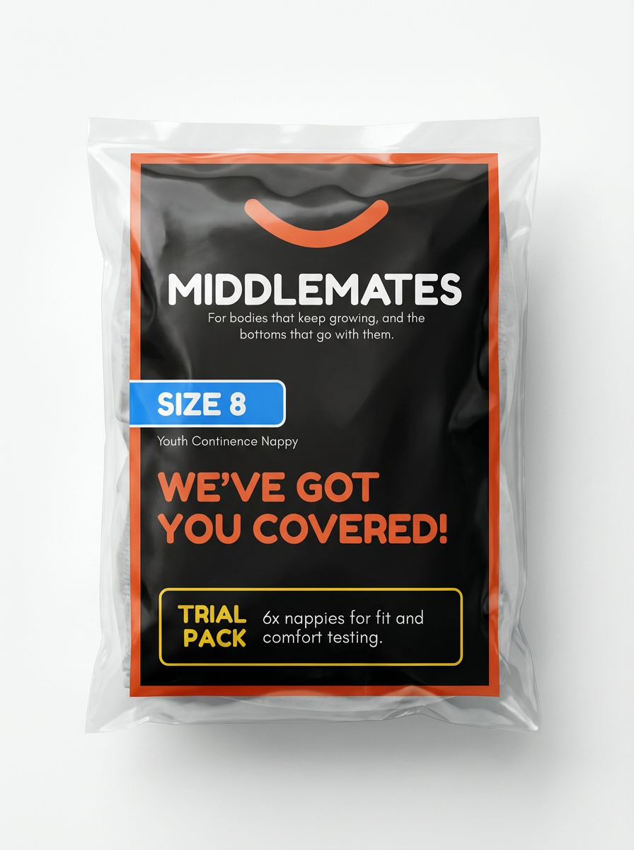 Packaged product with 'Middlemates' branding on a white background